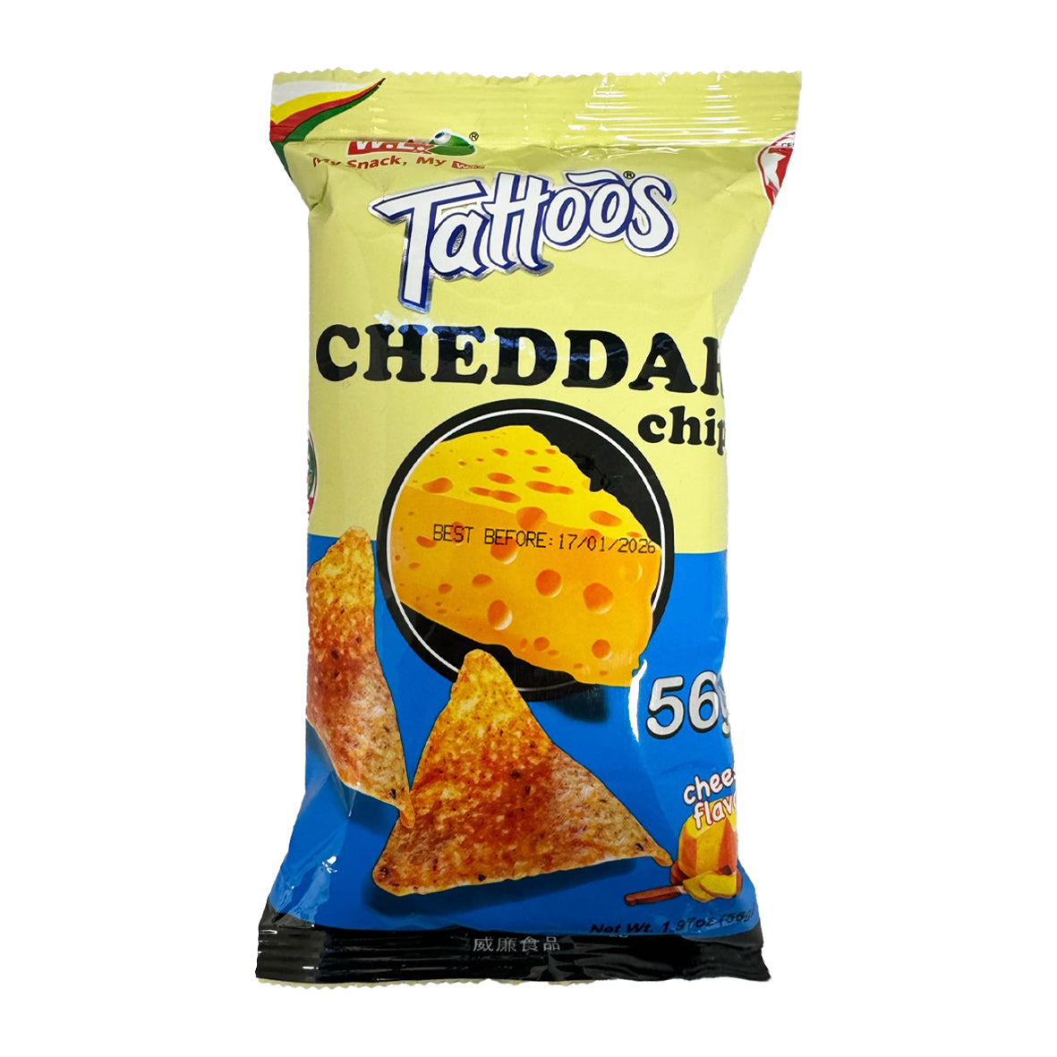Tattoos Cheddar Chips 56g
