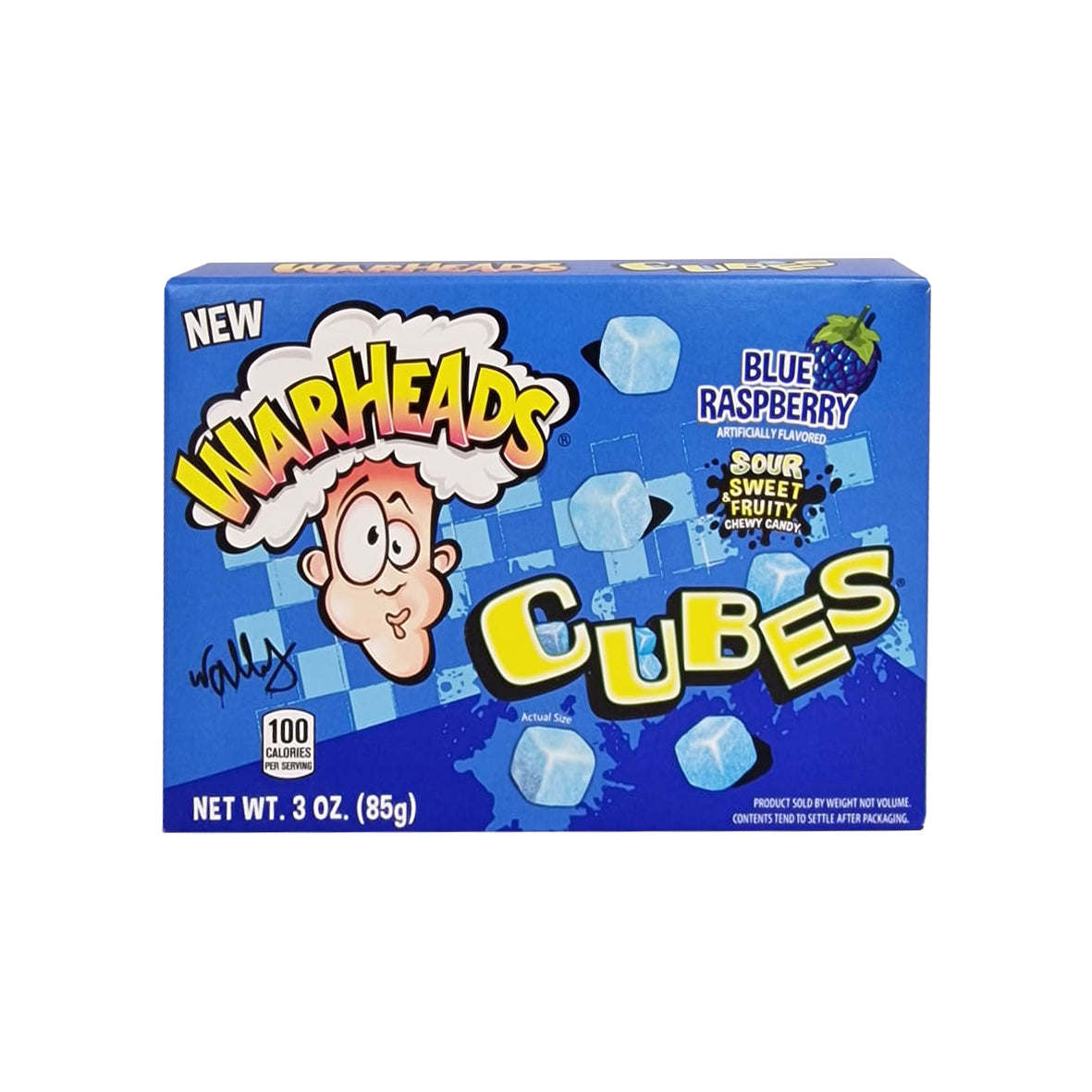 Warheads Blue Raspberry Cubes 85g