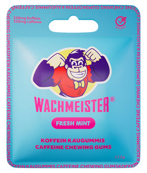 Wachmeister | Gum Koffein Fresh Mint, Koffein Kaugummis 17.6g